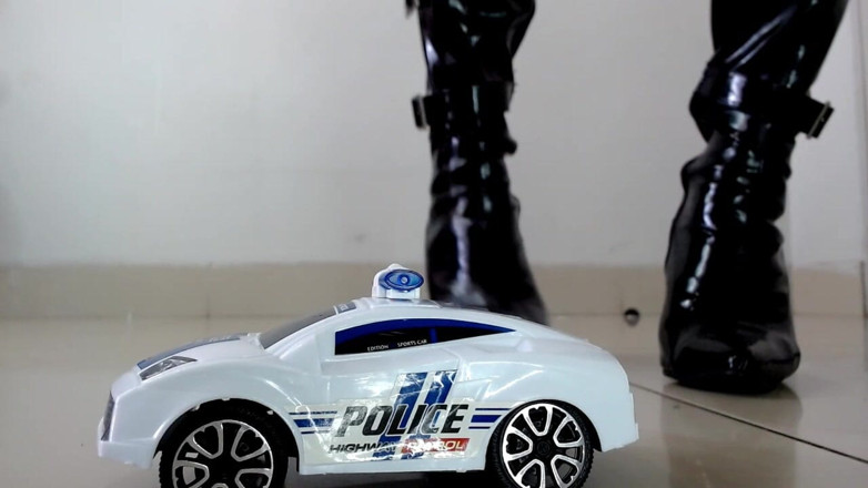 Maeling: Domme Giantess Latex Boot Stomped Crushed Cop Car