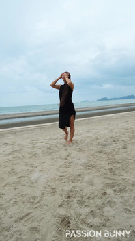 Sexy Tight Black Dress and Beauty Chill