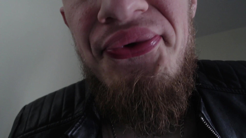 Hunky time: Master in the Leather Jacket Is Drooling