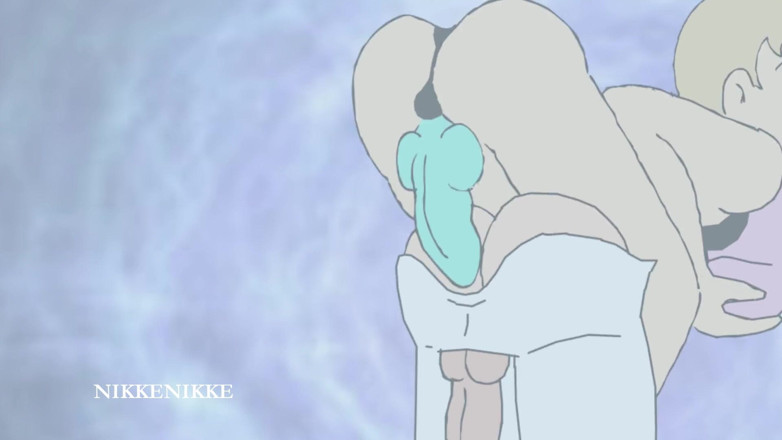 Nikkenikke animation: 격렬한 헨타이 페깅: 큰 스트랩 온 딜도로 창녀처럼 섹스하는 여친.