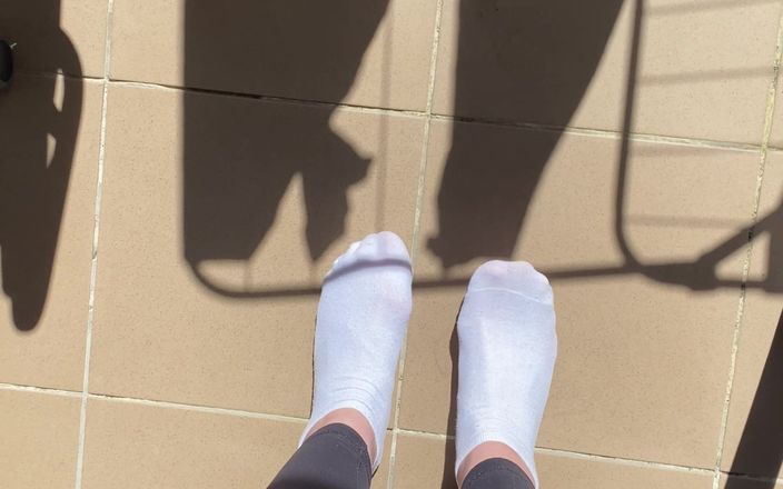 Feet: Walking in White Socks