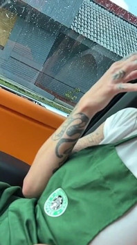Horny Tattooed Barista Eats Teddy Tarantino's Cock in the Car on Her Break