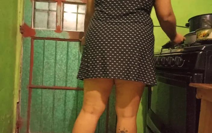 Karmicoxv: My Wife in Thong and Dress in the Backyard