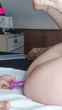 I fuck my boyfriend's ass with a big double dildo