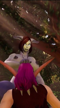 Draenei futa dickgirl ateşli elfle sikişiyor | Warcraft Porn Parody
