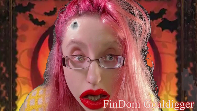 FinDom Goaldigger: Lelijke pik verandert in lelijk Halloween-speeltje