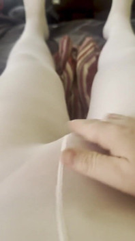 Trans Girl in Pantyhose Cums From Vibrator