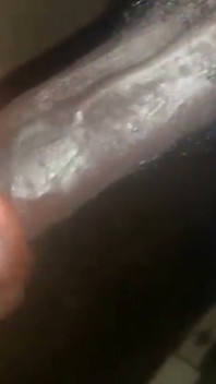 Man Masturbating His Big Black Cock