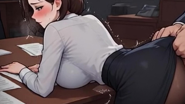Aiwaifuloops: Sekretarz Waifu POV - czerwona bielizna i odmiana włosów biuro zbliżenie...