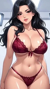 Busty Raven-haired Model Squeezes Her Huge Tits for a Room Full of Photographers