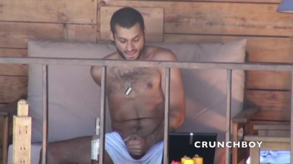 STRAIGHT BOY CURIOUS: Straigth Arab bear show his huge cokc in exhib outdoor