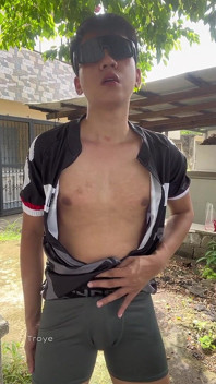 Horny Cyclist Boy Outdoor Masturbation