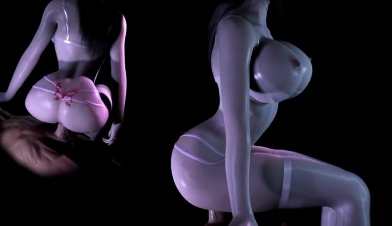 Anime strip club: 3D Huge Boobs Asian Whore Shaking Her Big Ass
