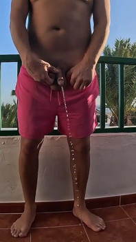 Peeing on the Balcony on Holiday
