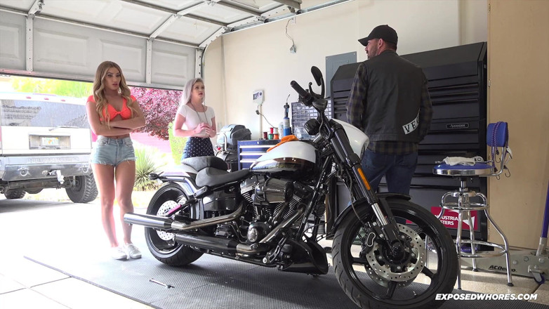 Exposed Whores Media: Two Horny Sluts Get Pissed on and Fucked by Biker