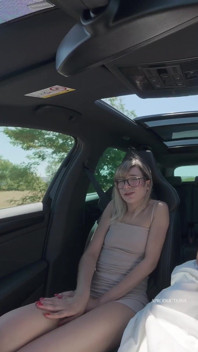 Desperately Wetting Panties, Golden Shower and Mouth Piss in My New Car