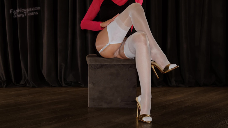 Shiny teens: 879 Shiny Cdr 팬티 스타킹과 화이트 레트로 스타킹