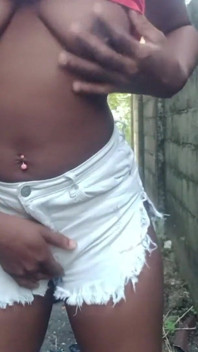 Striptease Shaking My Booty Spreading Rubbing My Pussy Outdoors