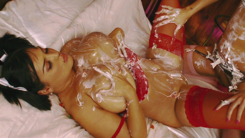 CBD Media: Busty ladies have their body covered with icing and licked...