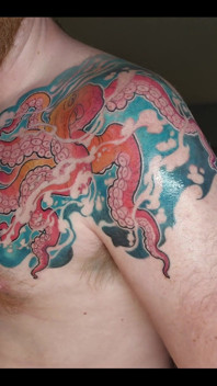 My Octopus Tattoo Is Finished! I Love It!