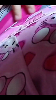 College Girl Masturbates with Her Pink Shorts