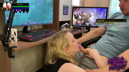 AnnyCandyPainboy: Girl sucked cock while playing World of Warcraft