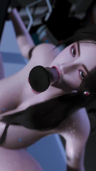 3D Horny Slut Asian Whore Naked Her Huge Ass Got Fucked by a Huge Dildo