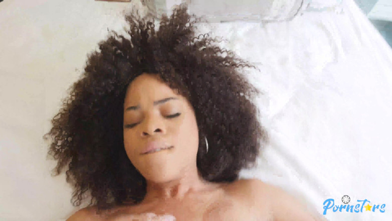Pov PornStars: Petite Ebony Arie Faye gets a good pounding and a...