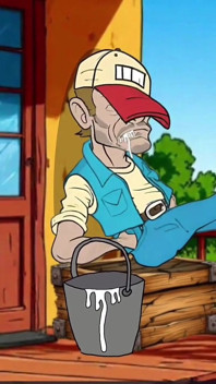 Rednecks slampiga fru. Tecknad