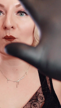 Wearing XS nitrile gloves - Gloves fetish video (Arya Grander)