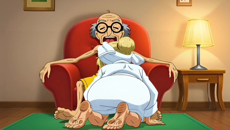 Octopussy Lovers Club: 부엌에서 남편의 의붓오빠에게 큰 엉덩이에 따먹히는 유부녀 나체주의자 할머니 - 헨타이