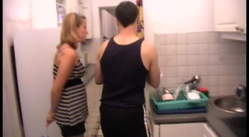 Femdom Austria: Poor Dude Must Clean Kitchen on Order of His Mistress