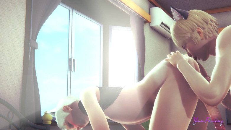 Yaoitube: Yaoi Femboy - 엉덩이에 즐거움을 느끼는 고양이 소년 Alan