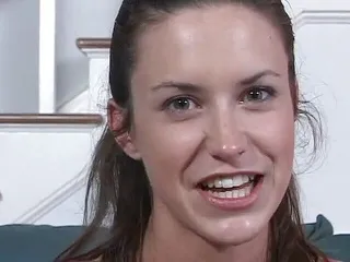Casting brunette pounded hard