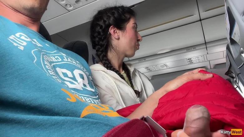 Katty West: Public Dick Flashing in Airplane - Girl Brought Me to Cumshot...