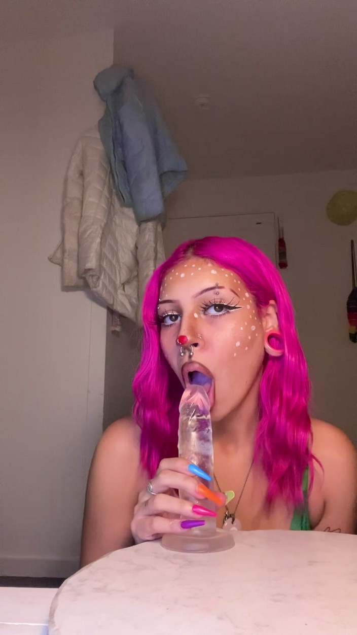 Nali Marie: Slutty Reindeer Sucks a Dildo Slobbering Sloppy Drool Roleplay