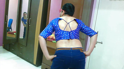 Cute & Nude Crossdresser: Cute sissy crossdresser femboy Sweet Lollipop in a denim jeans,...