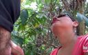 Koach Rock: Schlampiger deeptroath blowjob im forrest sperma in ihr gesicht
