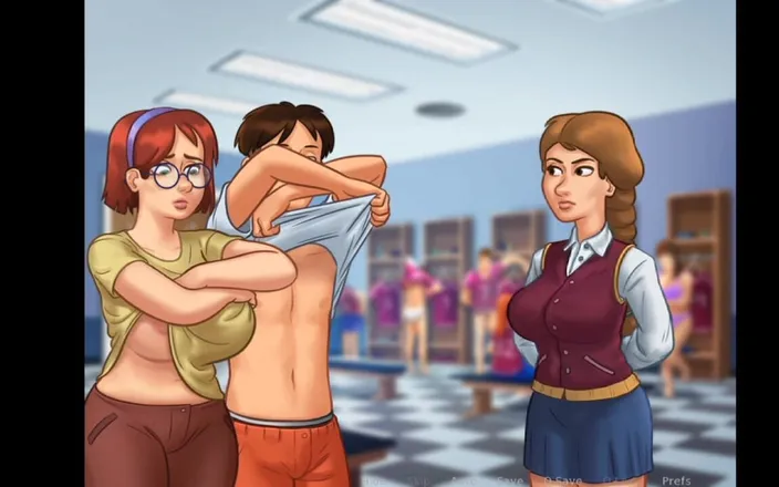 Lana Game plays: Summertime Saga Part 2 - Huge Saggy Boobs Makes Him Horny
