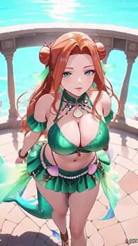 Red-haired Mermaid Princess's Private Tour in the Underwater Palace