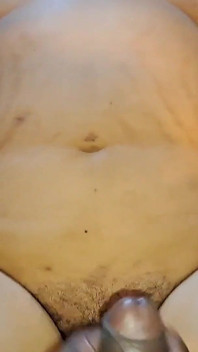WildEnglishBBW BBC rubbing his cock on my hairy pussy creampie