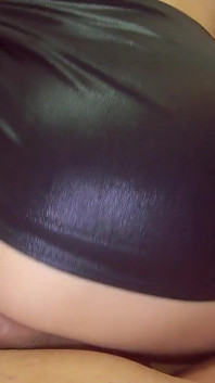 Petite Blonde in Tiny Skirt Takes a Sperm Load on Her Ass
