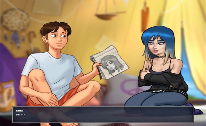 Hentai World: Summertime saga - classmate blue hair teen eve take my cook
