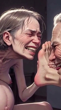 Dos feas abuelas de 90 años fetiche de pies - lamiendo y gimiendo de placer