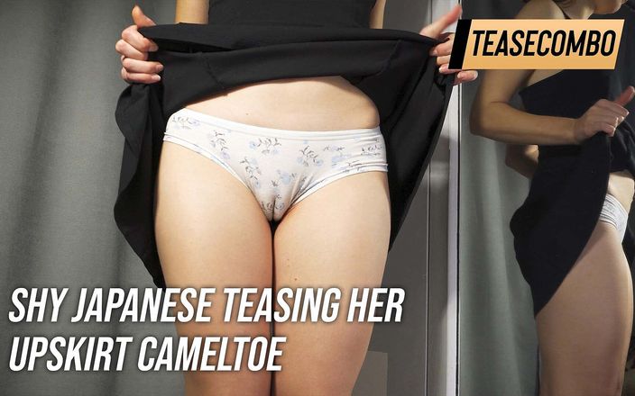 Teasecombo 4K: Schüchterne japanerin neckt ihren unter den rock, cameltoe