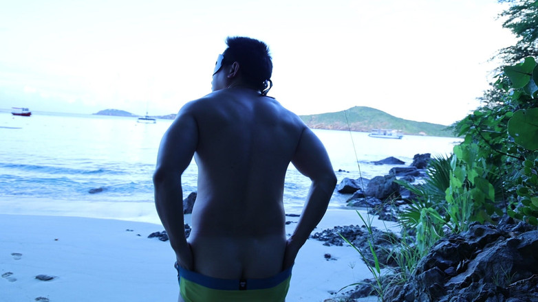 barenakedboy: Утренние волны и мускулистая жаждет: стриптиз перед океаном