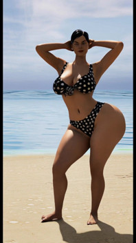 Mrs. Gunther Shaking It at the Beach