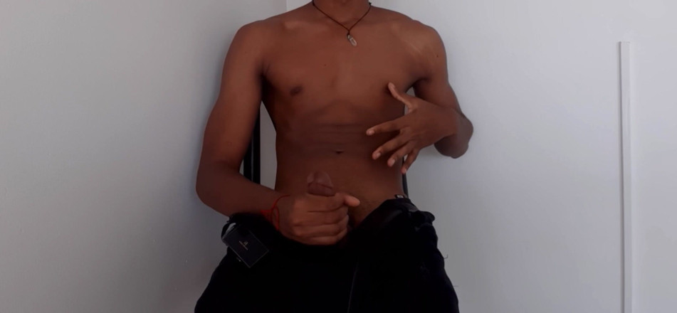 Black-2001: Living Room BBC Masturbation - Thick Black Cock Handjob Until Load...