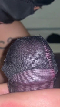Blowjob Through Pantyhose and Cum