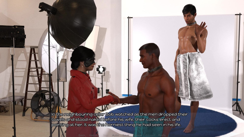 Dirty GamesXxX: 三つのコマ:カッコールドが妻がドミナトリックスとして異人種間のBDSMポルノをするのを見守り、サブたちがいる - 第14話